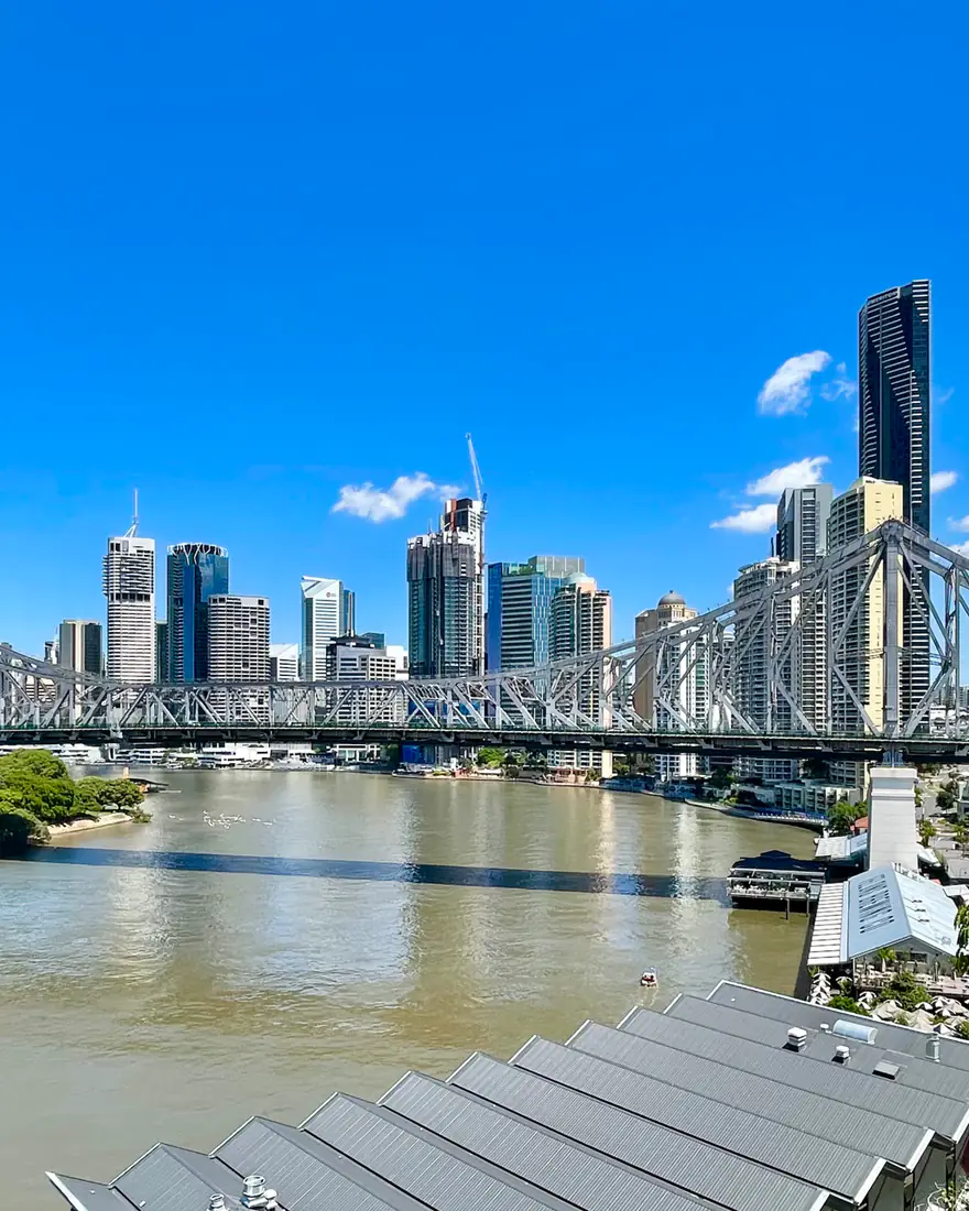 The Story Bridge and Brisbane skyline over the Brisbane River