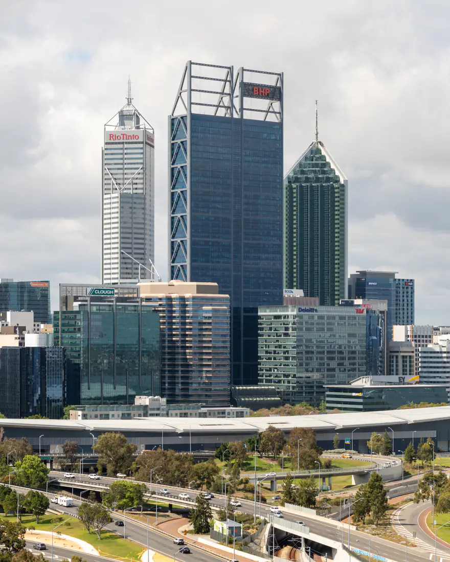 Perth's city skyline seen from Kings Park