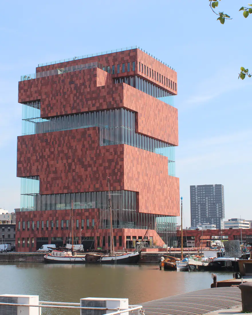 The MAS museum tower on Antwerp's waterfront