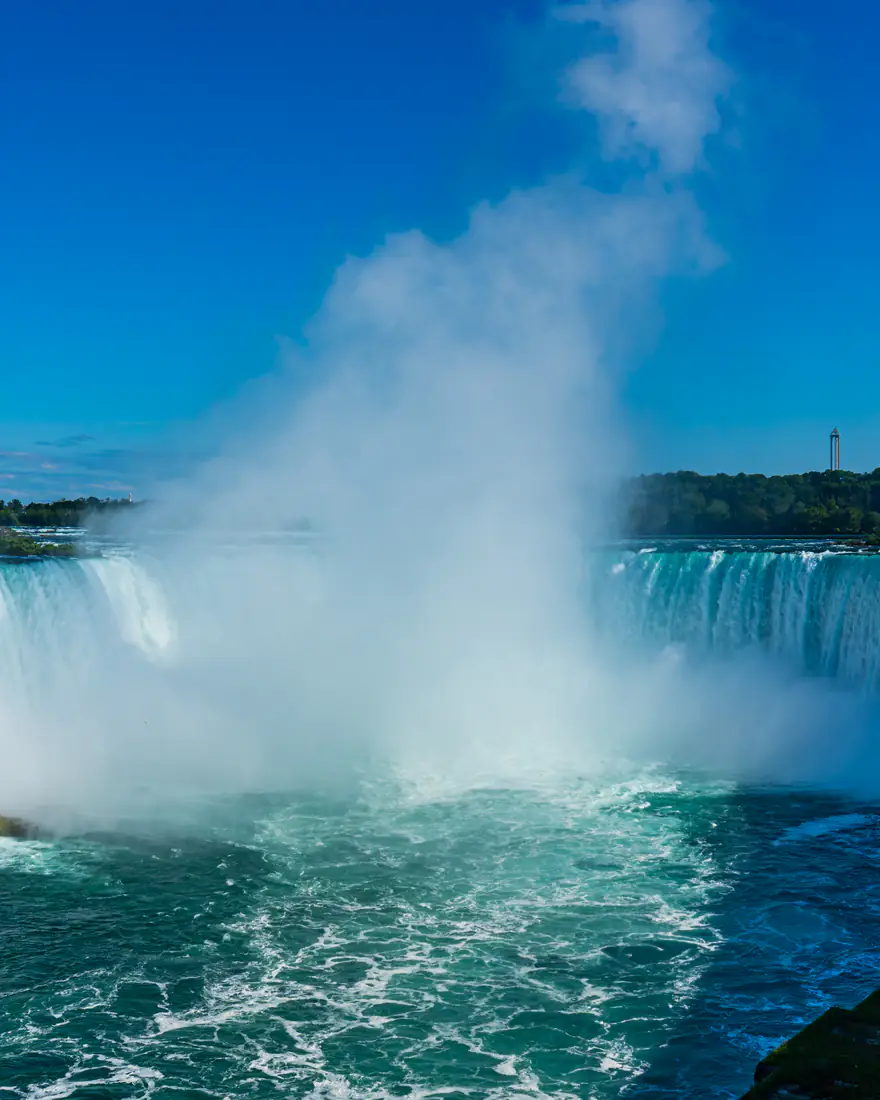 Mist rising from the Horseshoe Falls at Niagara Falls, Ontario
