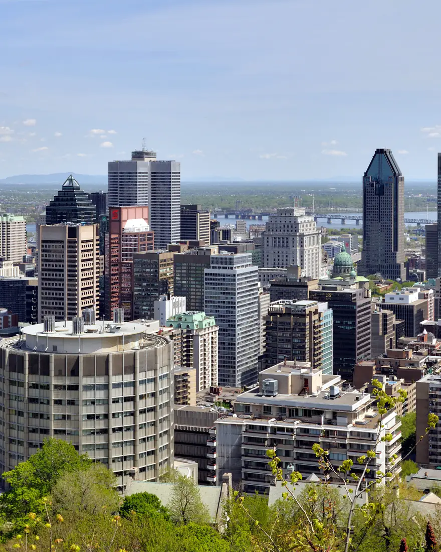Downtown Montreal's skyline from Mount Royal