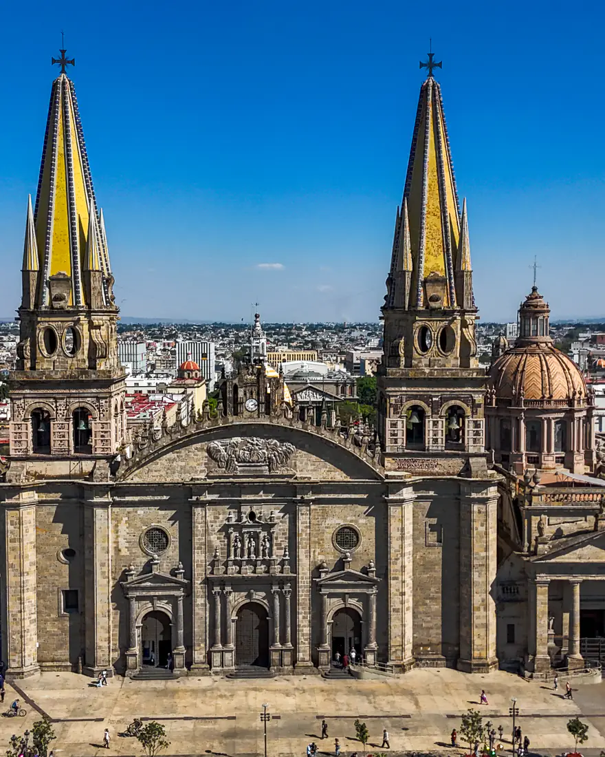 Guadalajara Cathedral and its twin spires above the historic center