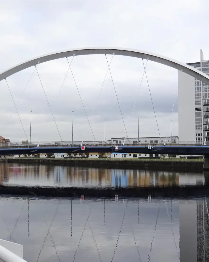 The Clyde Arc bridge over the River Clyde, Glasgow
