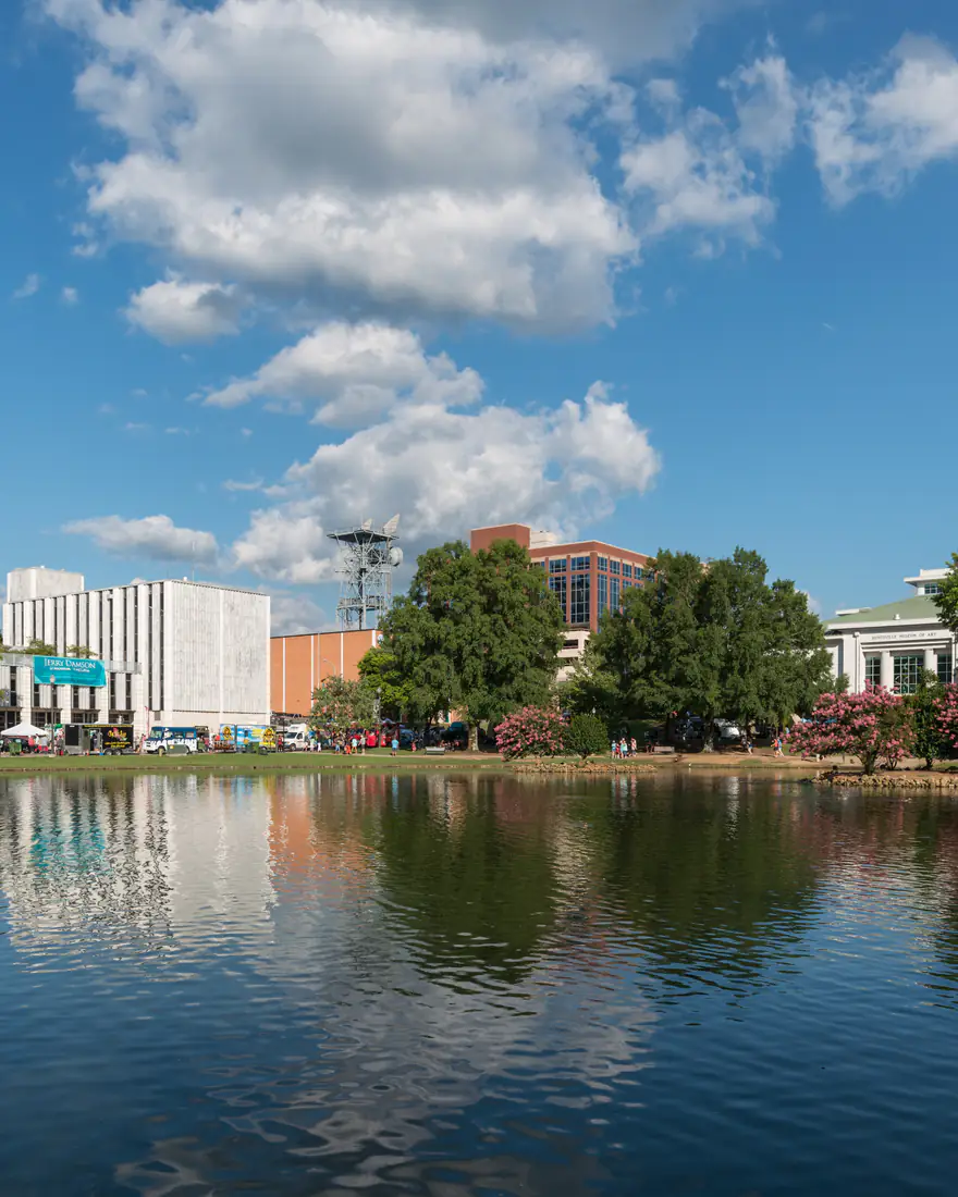 Big Spring International Park and downtown Huntsville