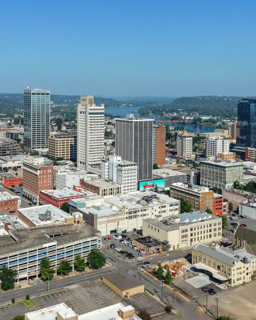 Aerial view of downtown Little Rock