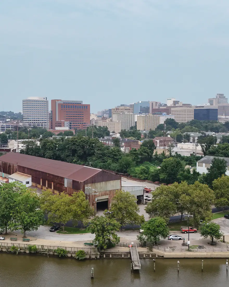 Wilmington, Delaware, skyline above the riverfront