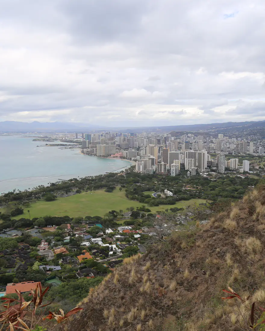 Waikiki and Honolulu's skyline from Diamond Head
