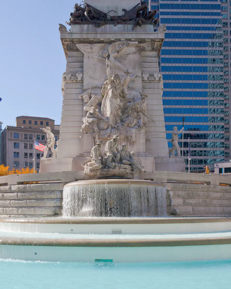 The Soldiers' and Sailors' Monument in downtown Indianapolis