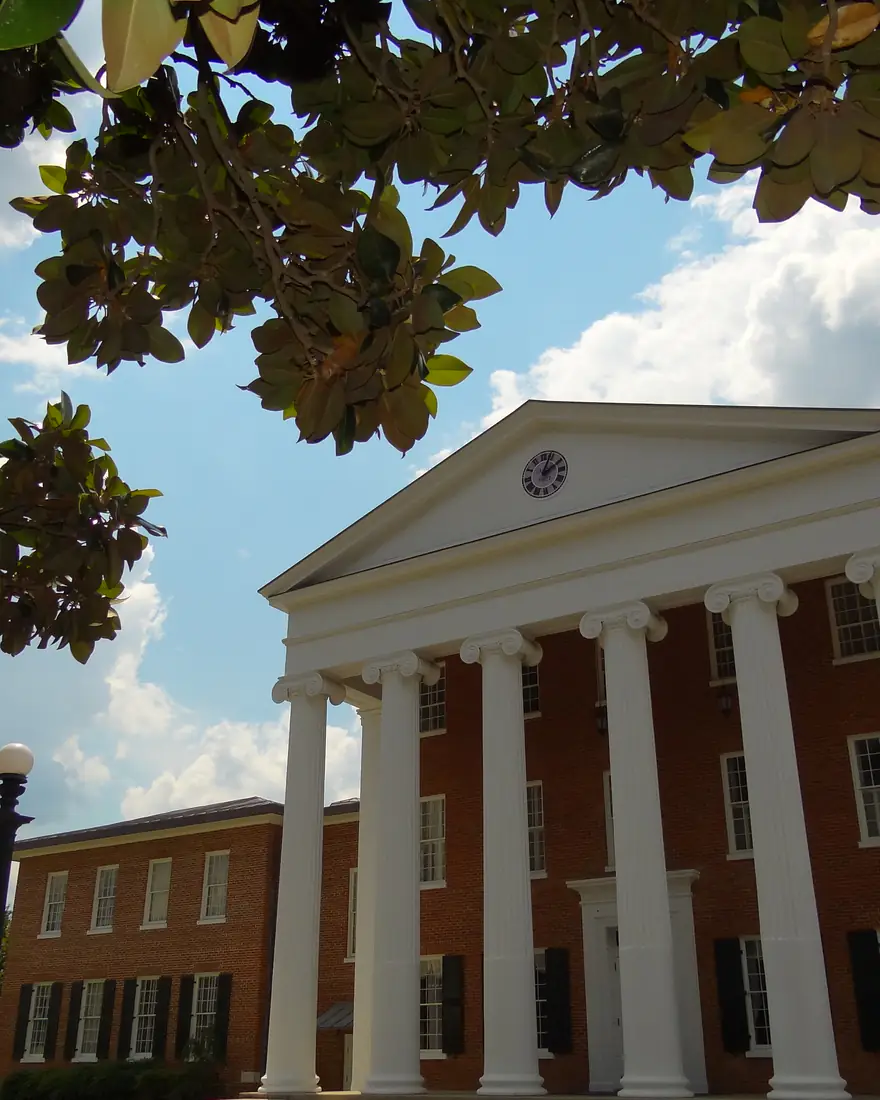 The columned Lyceum at the University of Mississippi in Oxford