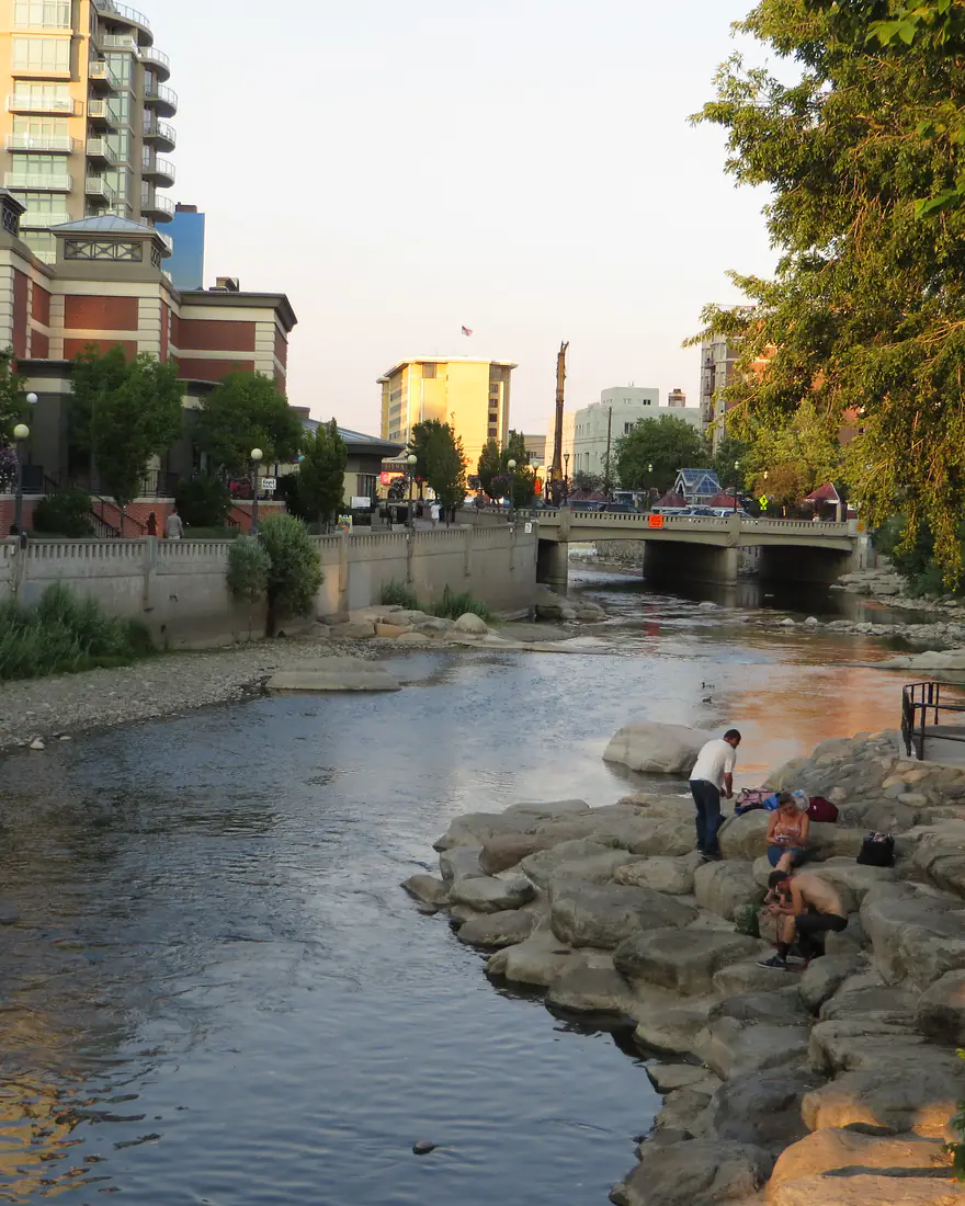 The Truckee River running through downtown Reno