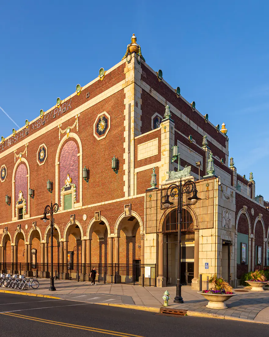 Asbury Park's Convention Hall and Paramount Theatre on the boardwalk