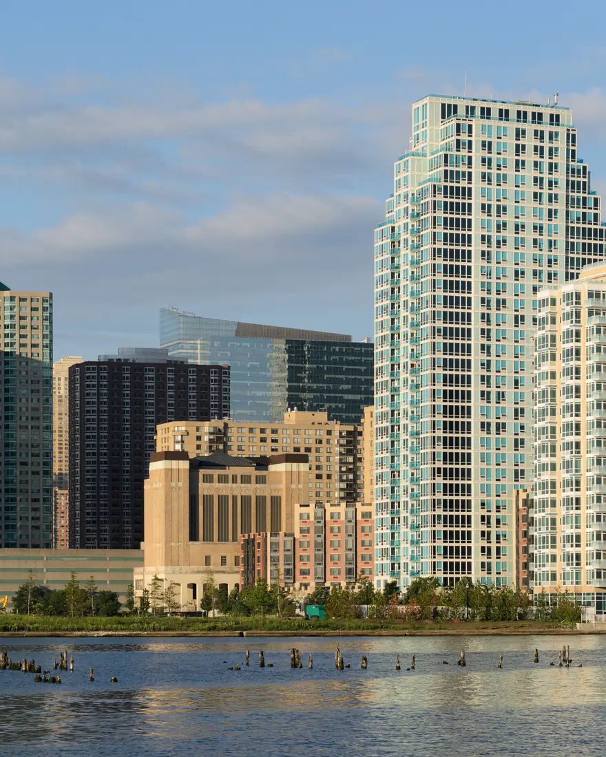 Newport's waterfront towers in Jersey City along the Hudson