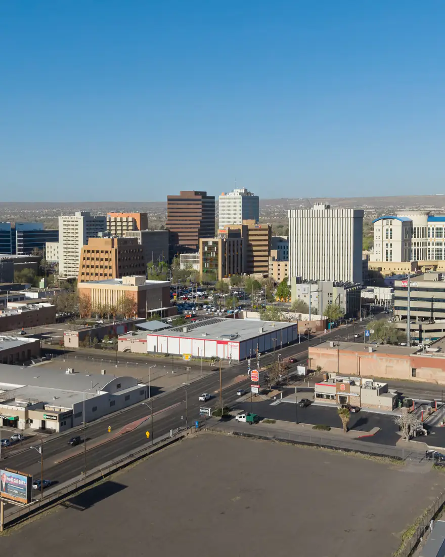 Aerial view of downtown Albuquerque