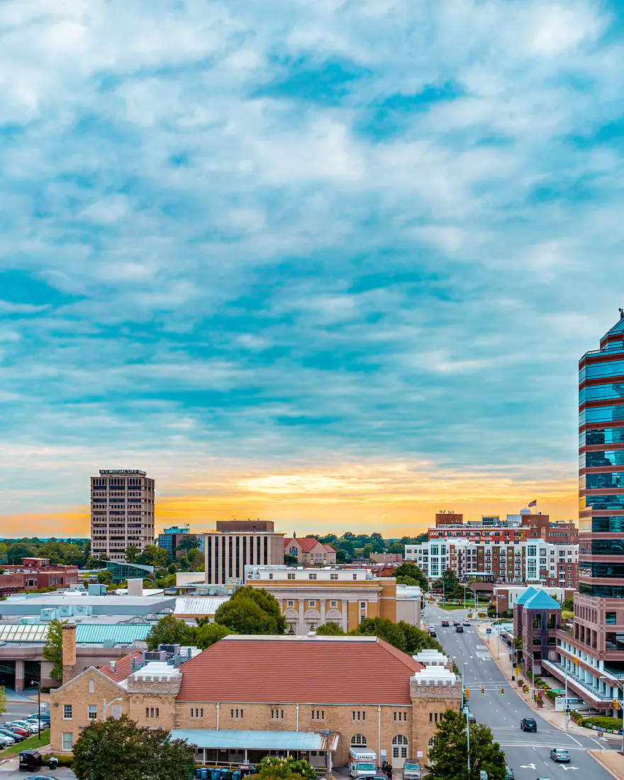 Durham's skyline under a dramatic sky
