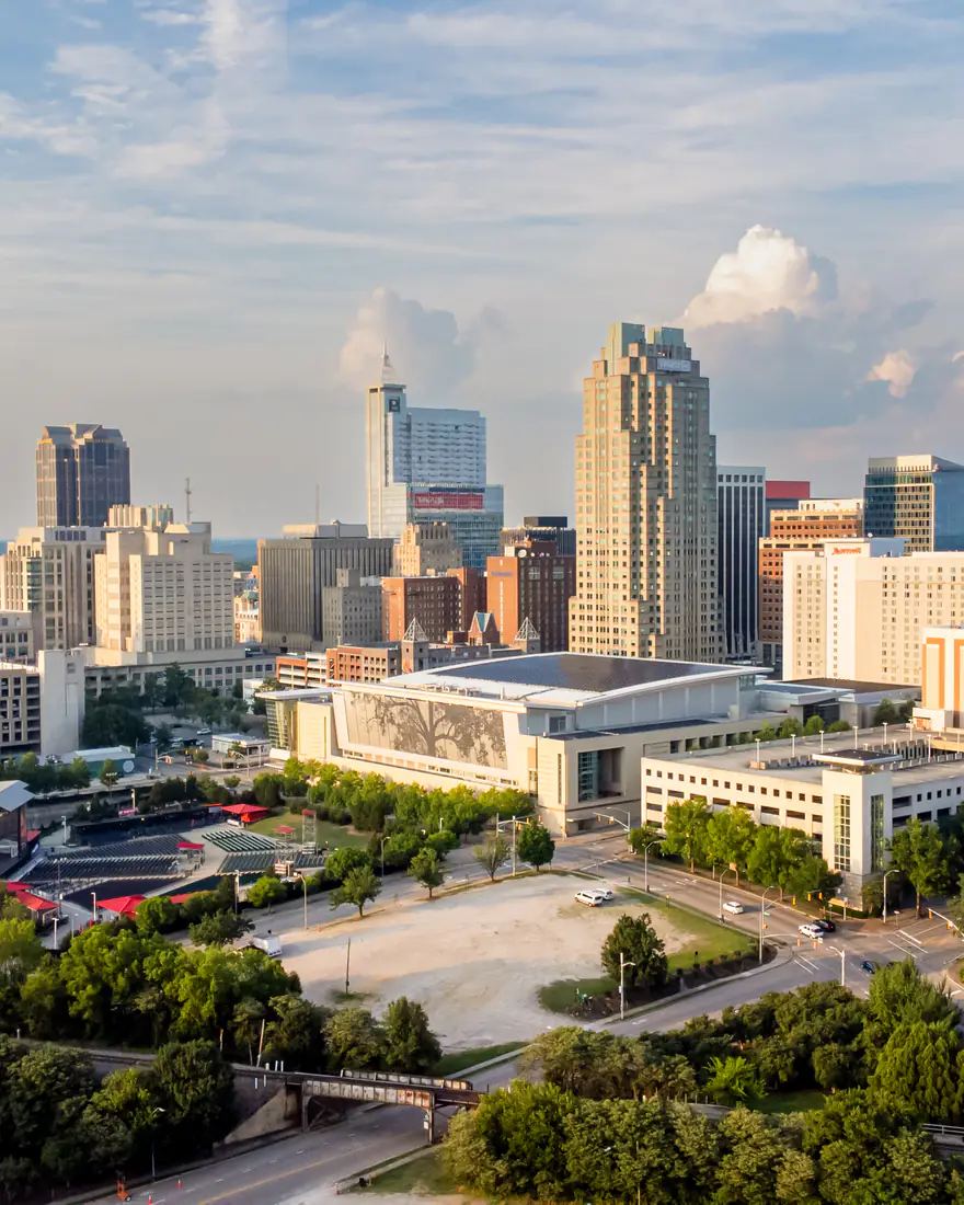 Aerial view of downtown Raleigh