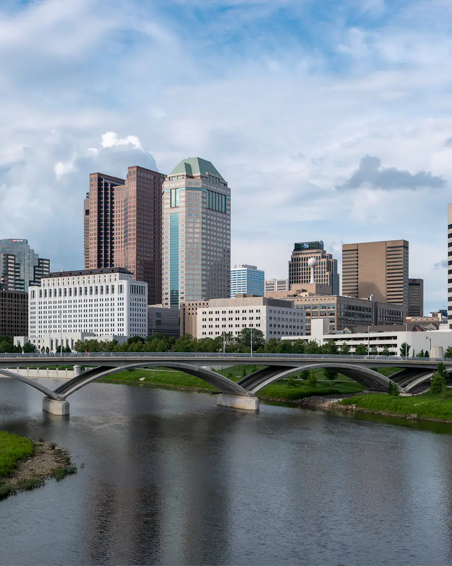 Downtown Columbus above the Scioto River