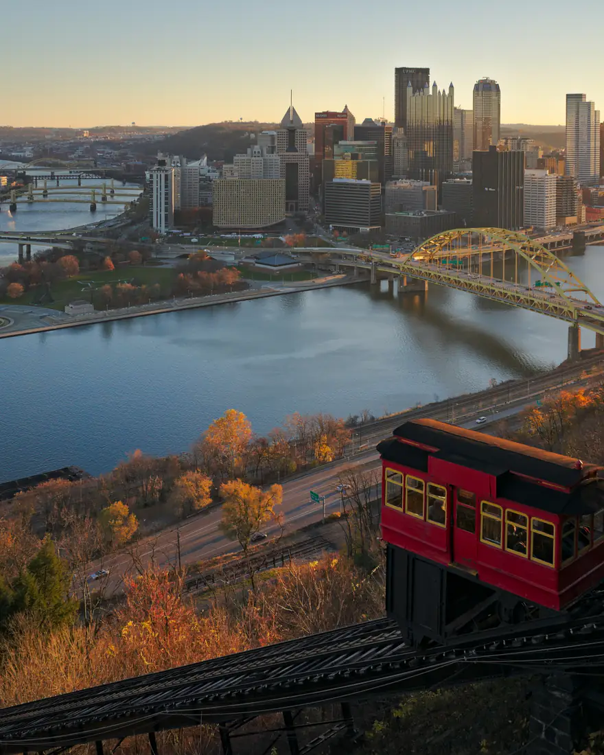 Downtown Pittsburgh and its rivers from the Duquesne Incline