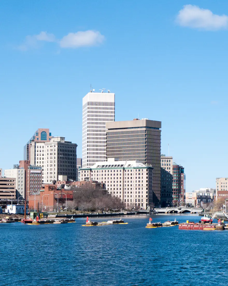 Providence's skyline across the water