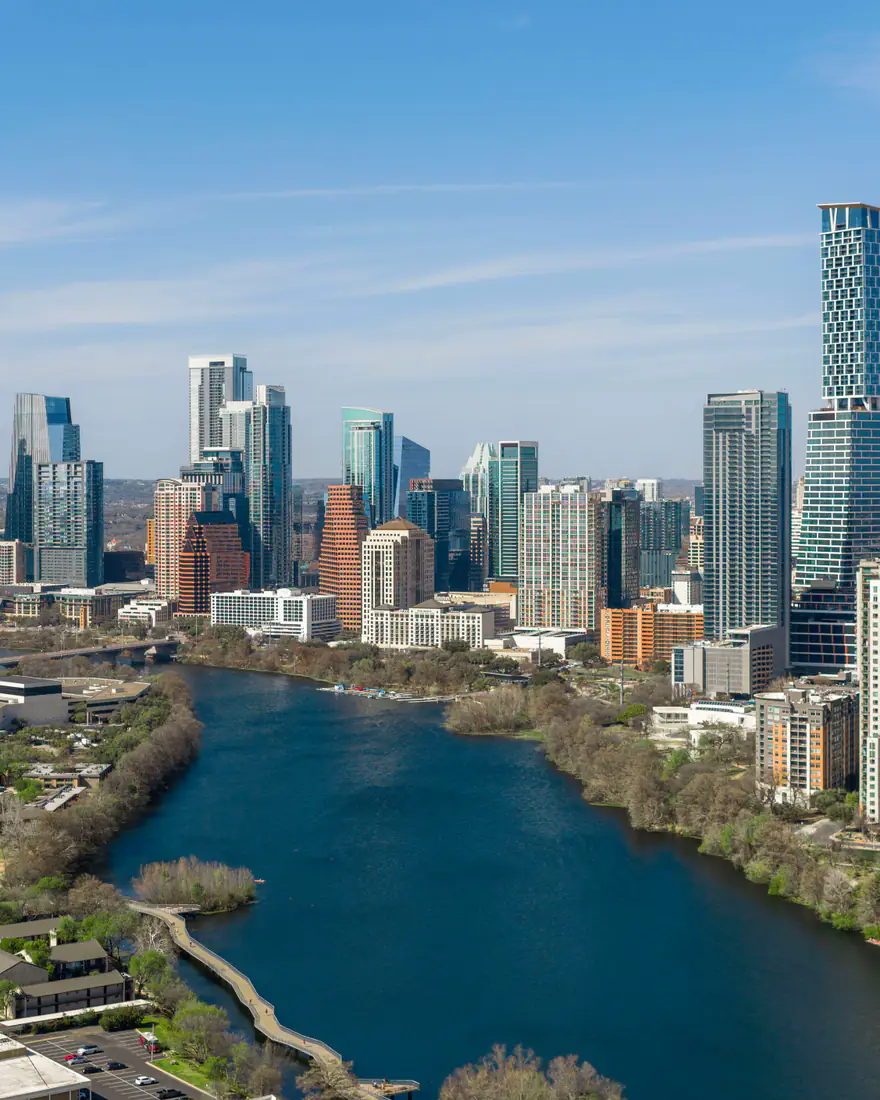 Austin's skyline above Lady Bird Lake