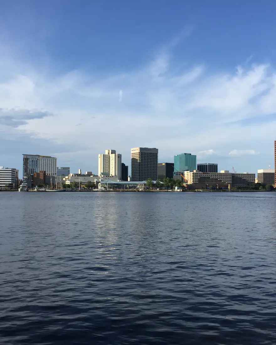 Norfolk's skyline across the Elizabeth River