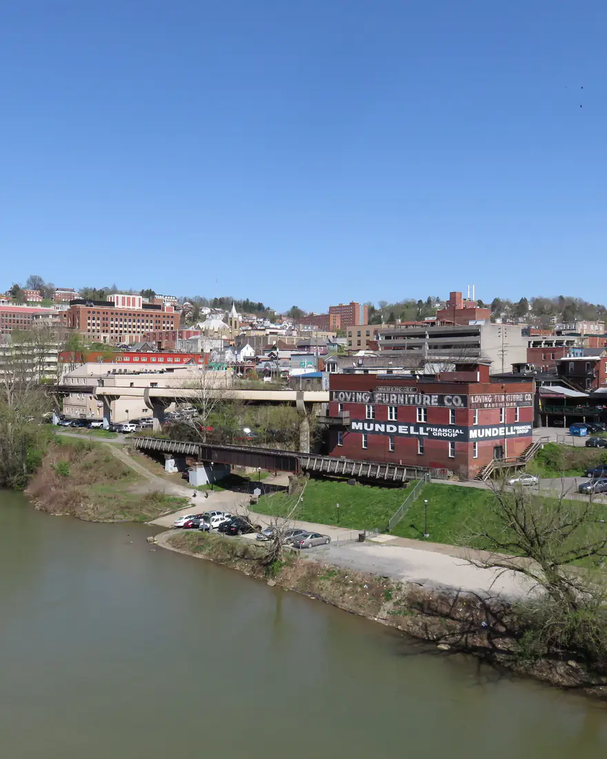 Downtown Morgantown above the Monongahela River