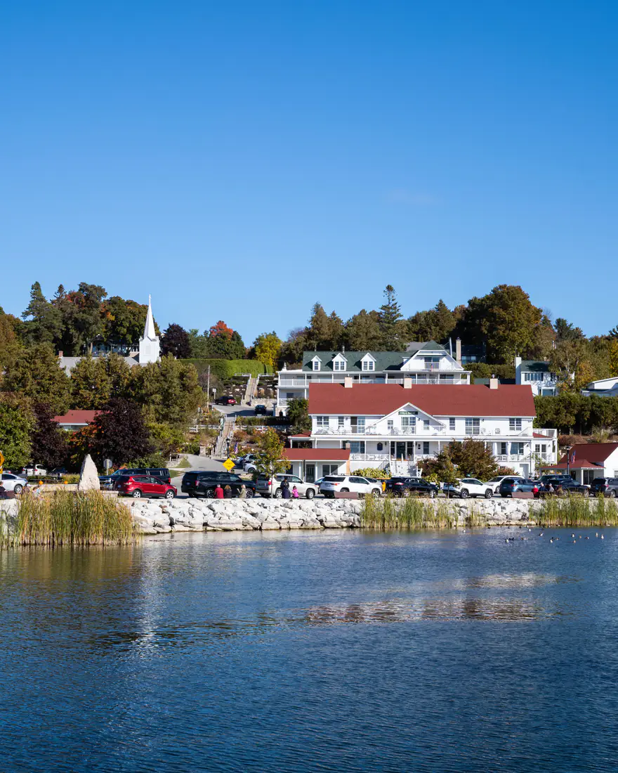 The village of Ephraim on the Door County shoreline in autumn