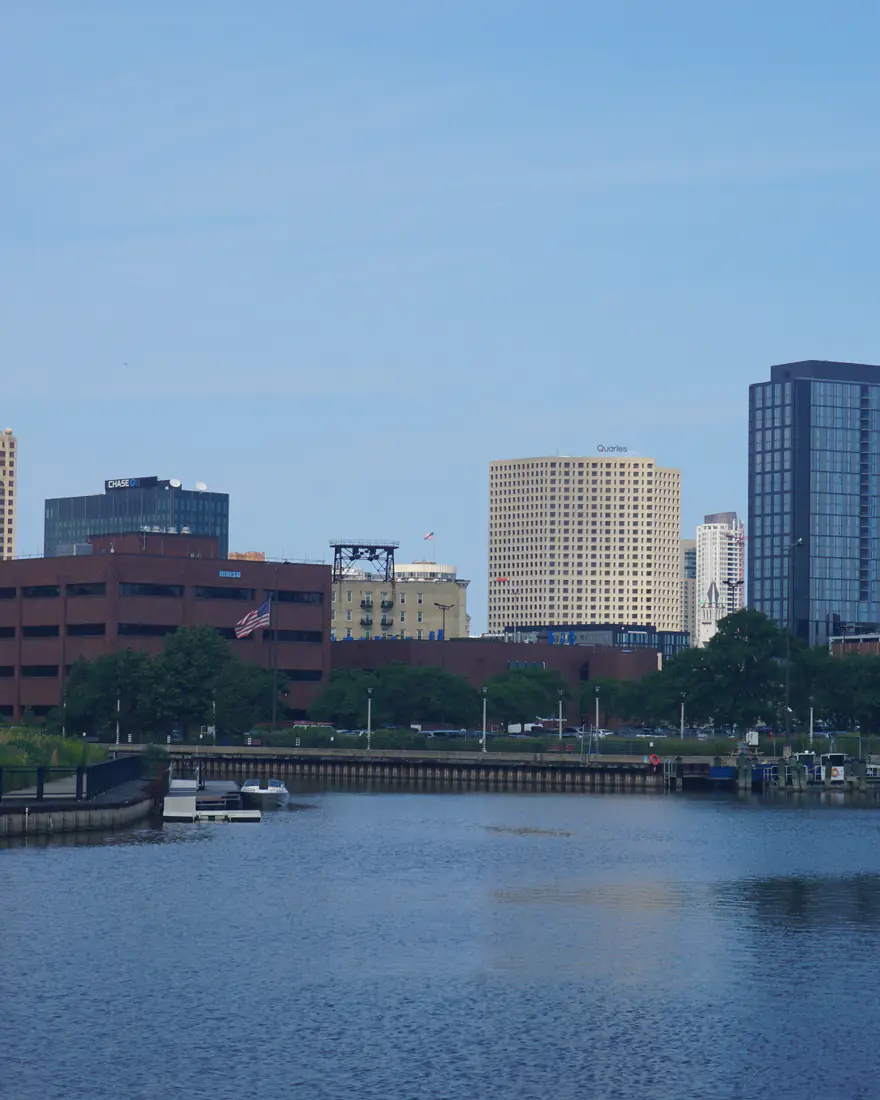 Milwaukee's skyline across the river